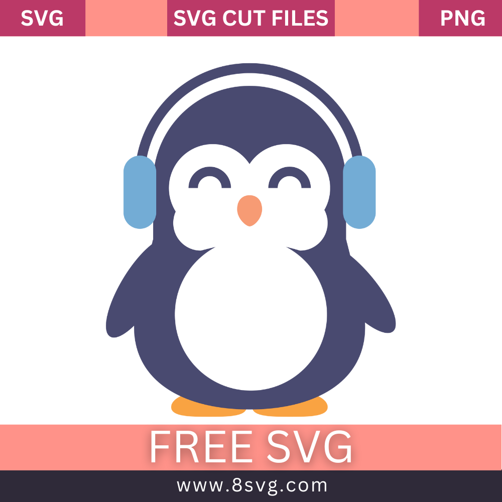 Little Cute penguin monogram christmas SVG Free And Png Download-8SVG