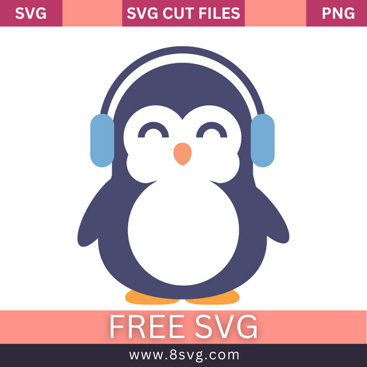 Little Cute penguin monogram christmas SVG Free And Png Download-8SVG