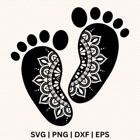 Baby feet mandala SVG File for Cricut or Silhouette