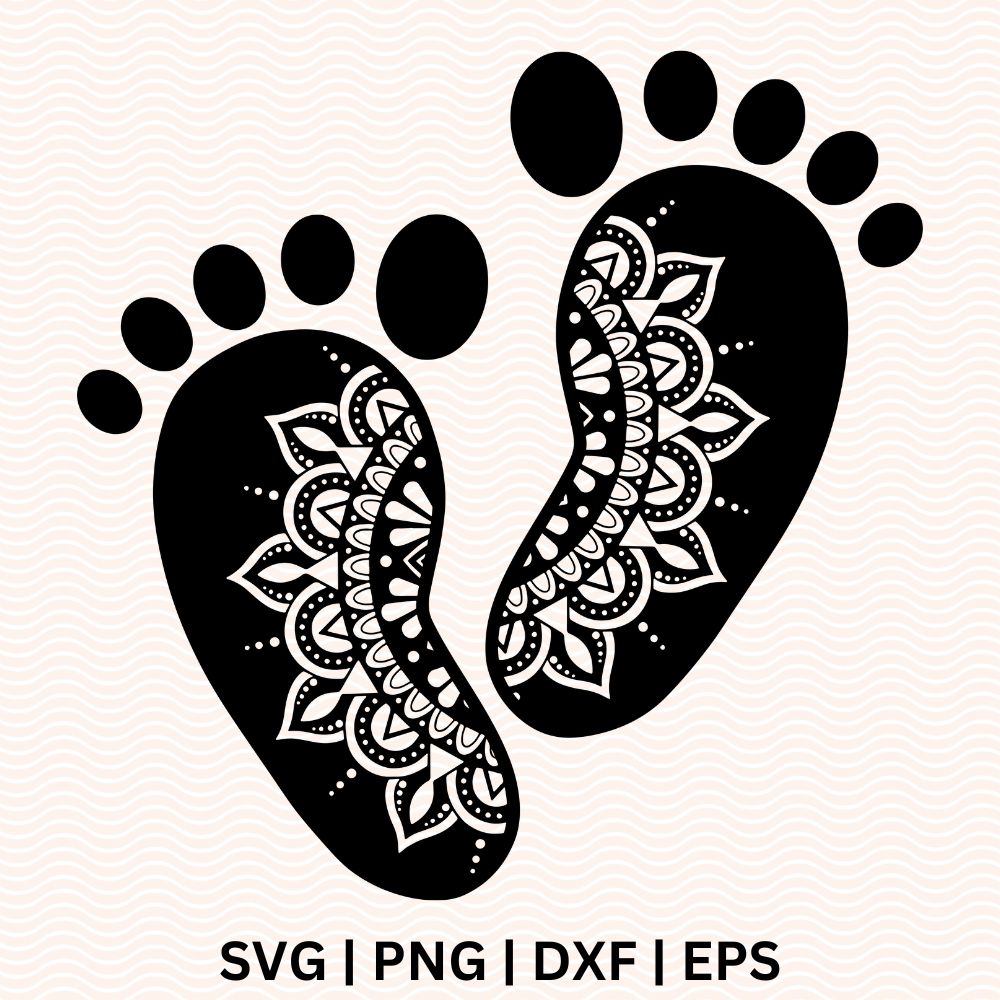 Baby feet mandala SVG File for Cricut or Silhouette-8SVG