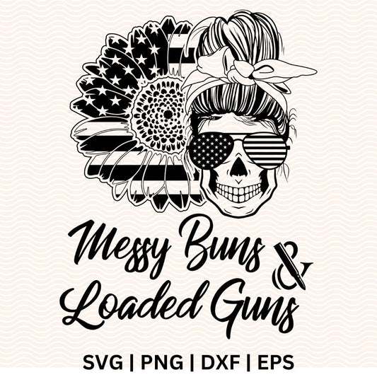 Messy Buns Loaded Guns SVG Free Cut File for Cricut-8SVG