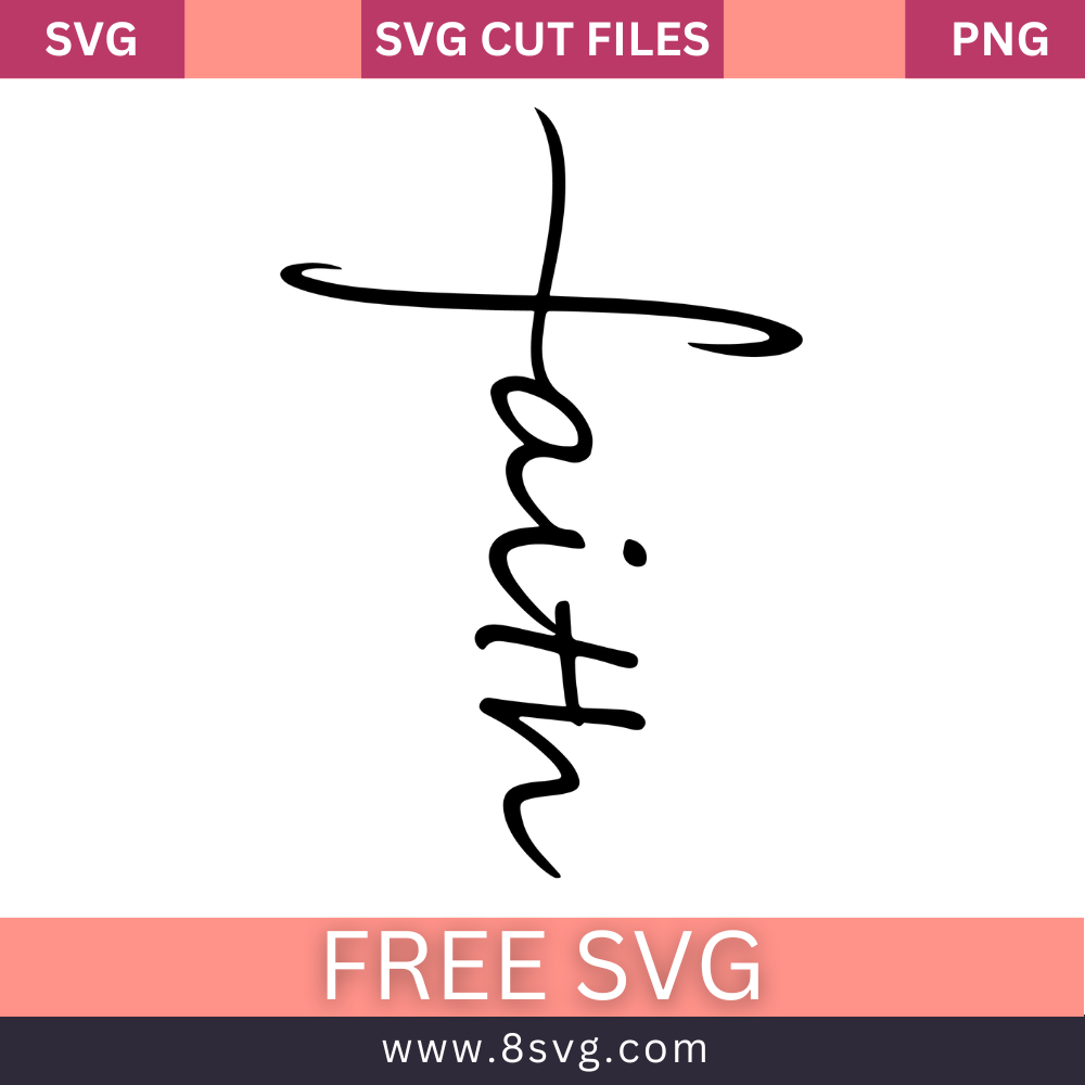 Faith Color Cross Faith Cross Svg Free Cut File For Cricut – 8SVG