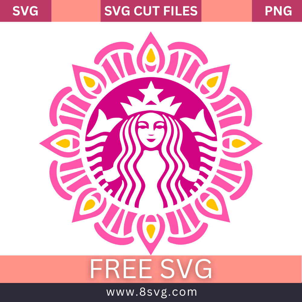 Disney Princess Pink Princess Starbucks Logo Svg Free Cut File- 8SVG
