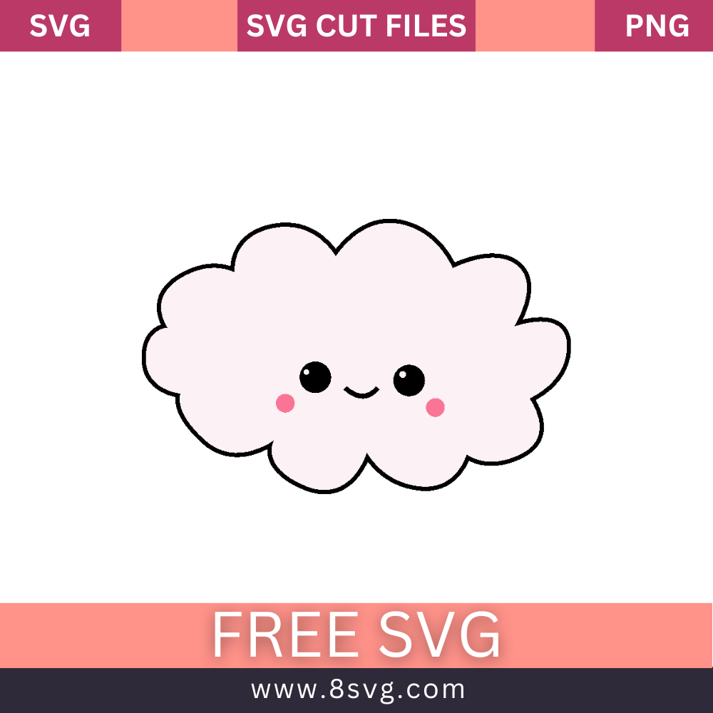 White Cloud Cartoon Character Cocomelon SVG Free Cut File- 8SVG
