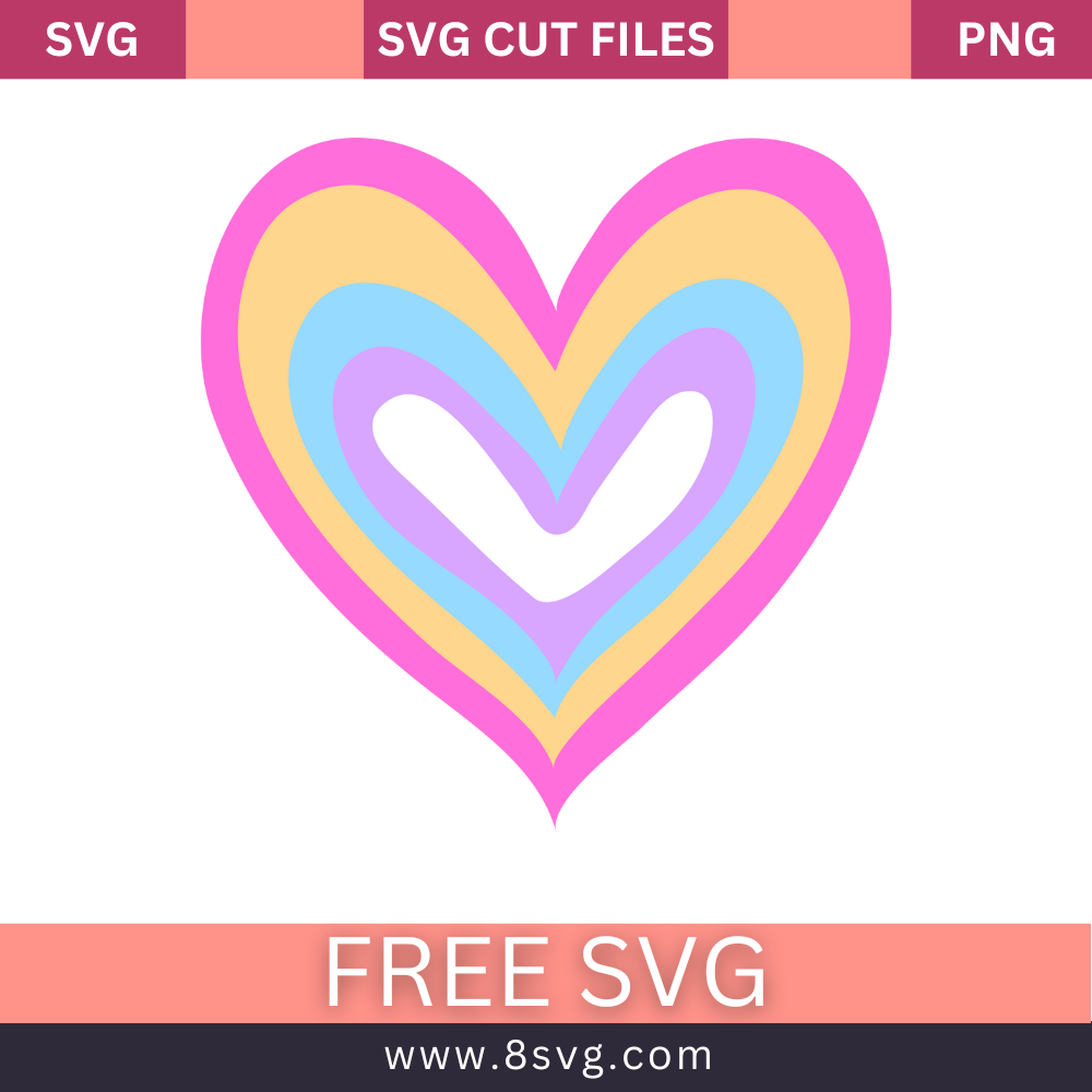 Hearts SVG Free Cut File for Cricut- 8SVG