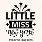 Little Miss New Year SVG Free File for Cricut