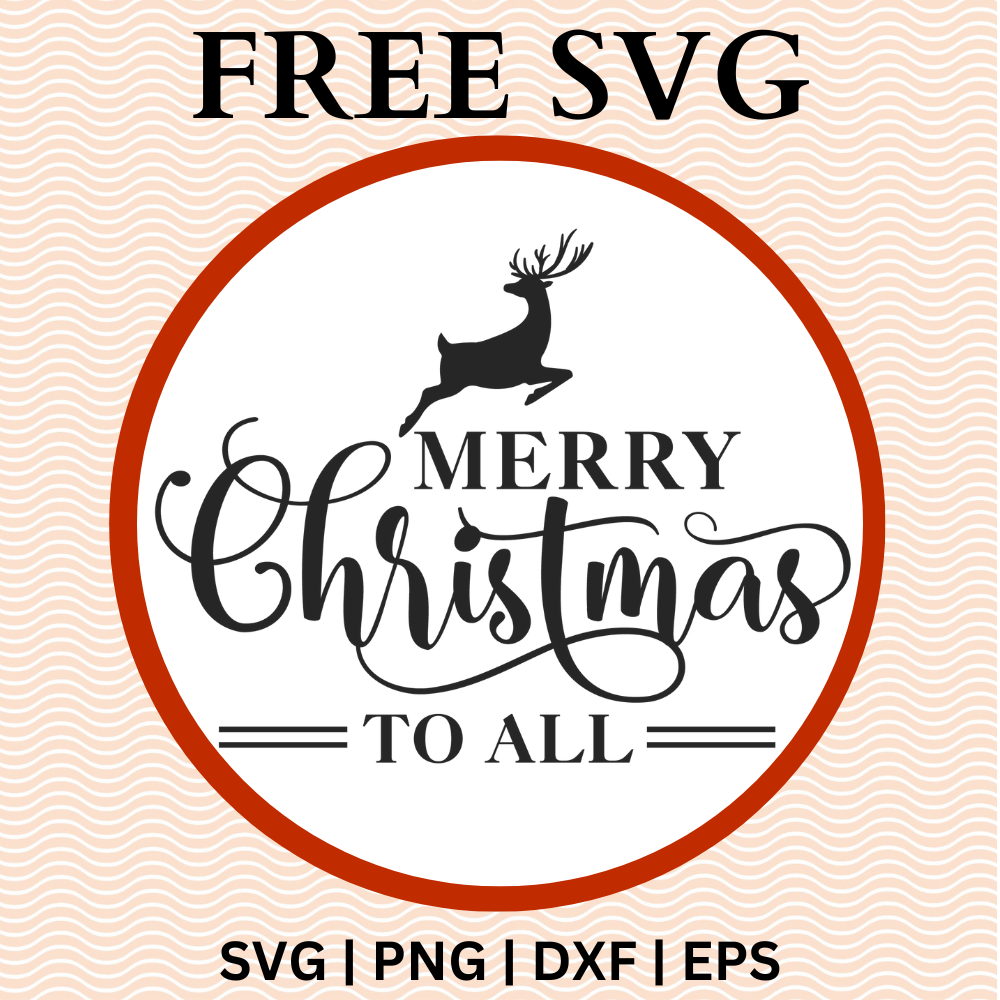 Merry Christmas to all Round Sign SVG Free PNG File For Cricut-8SVG