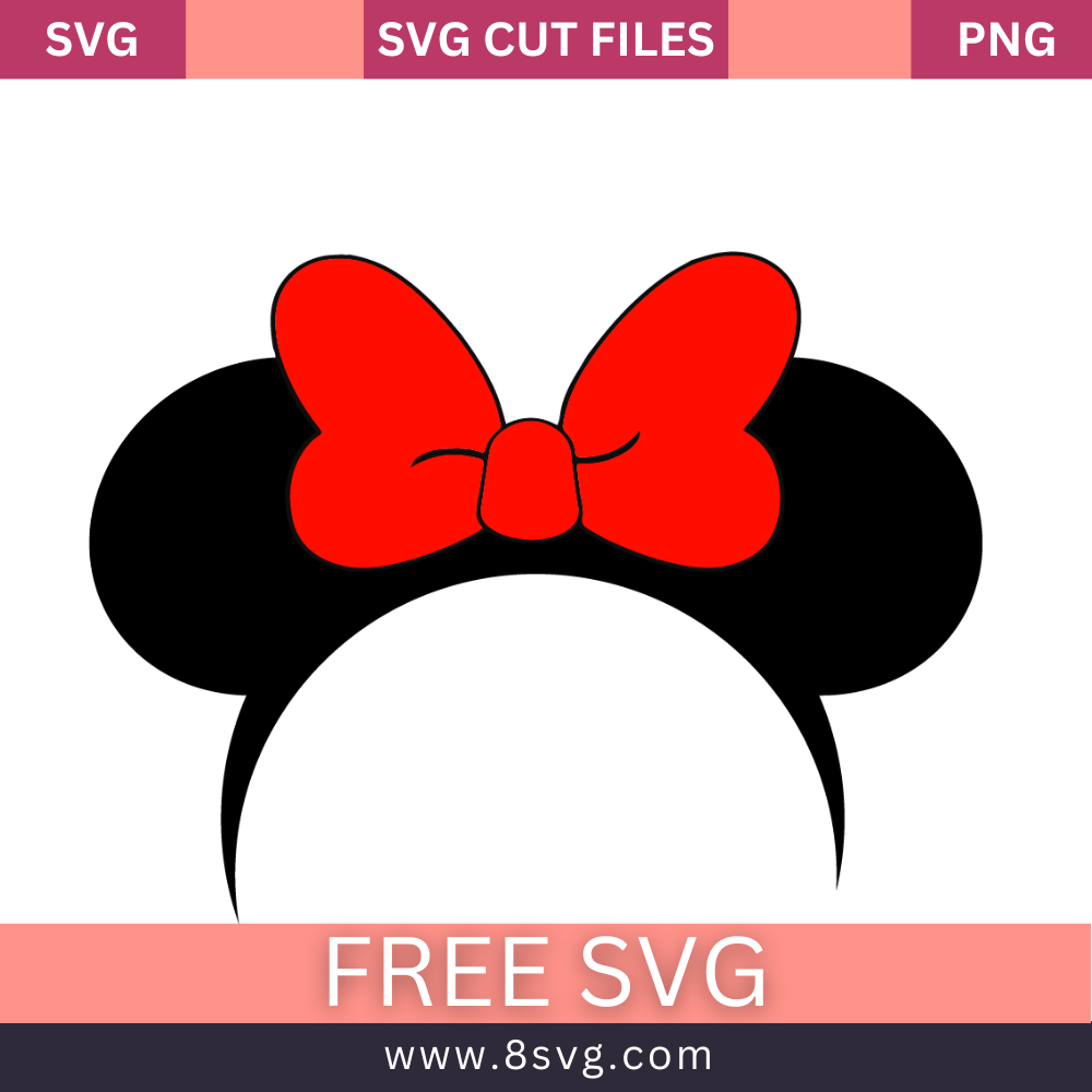 Half Circle Bow Minnie Mouse Disney Land SVG Free Cut File- 8SVG
