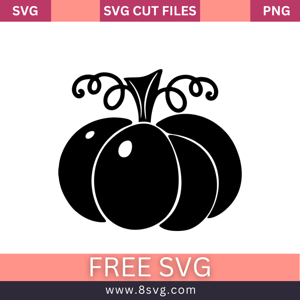 Pumpkin Silhouette Halloween SVG Free Cut File for Cricut- 8SVG