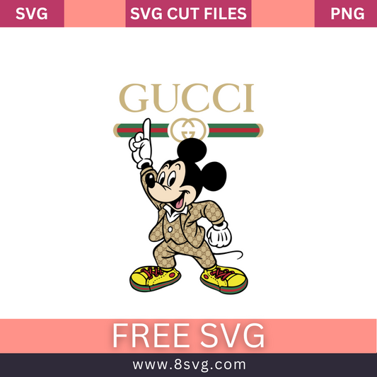 Gucci Mickey Mouse Logo Svg Free Cut File For Cricut- 8SVG