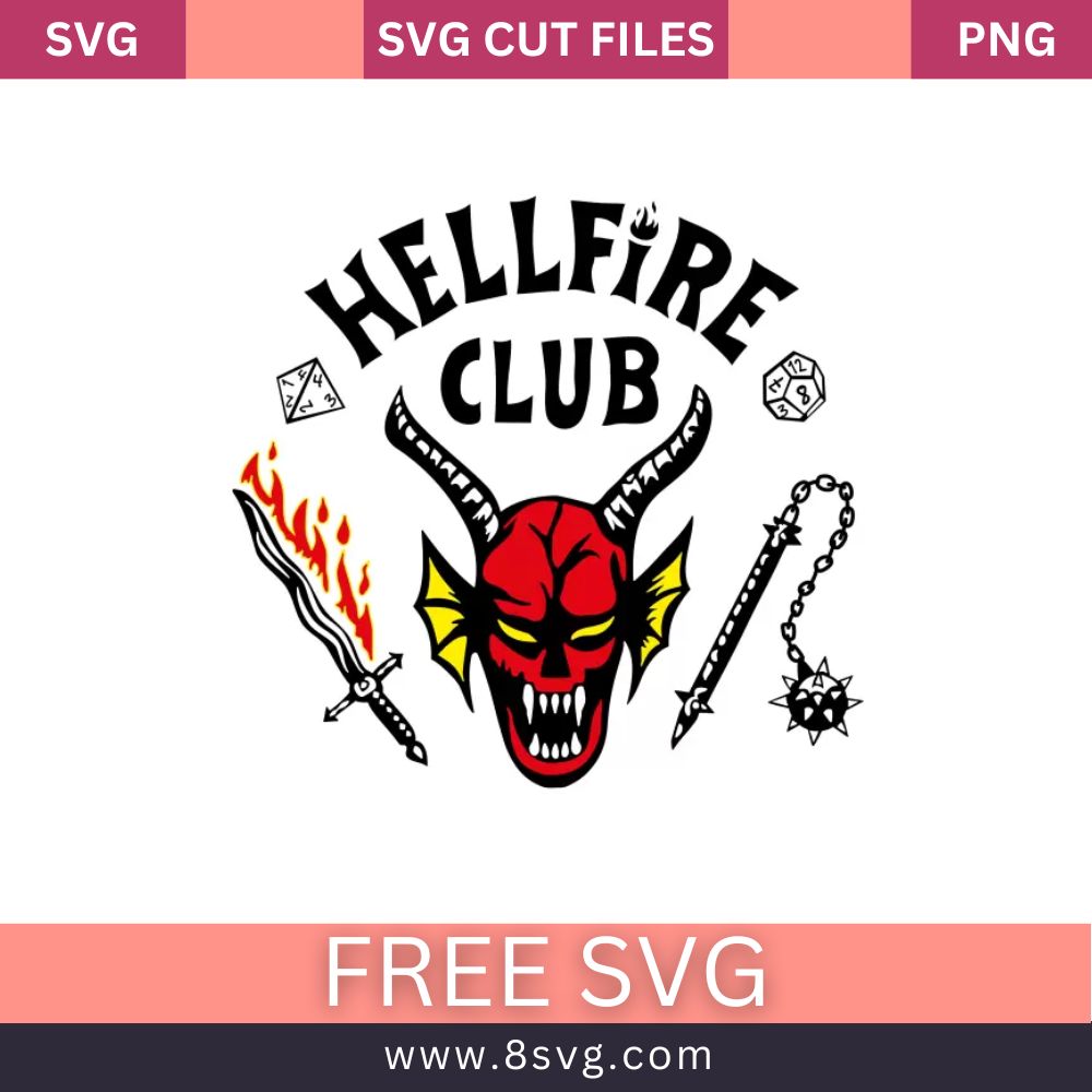 Hellfire Club Stranger Things SVG Free File for Cricut- 8SVG