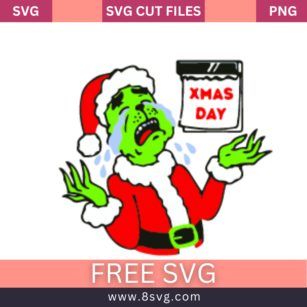 Xmas Day Grinch Svg Free Cut File For Cricut Rnosa Ltd 8svg