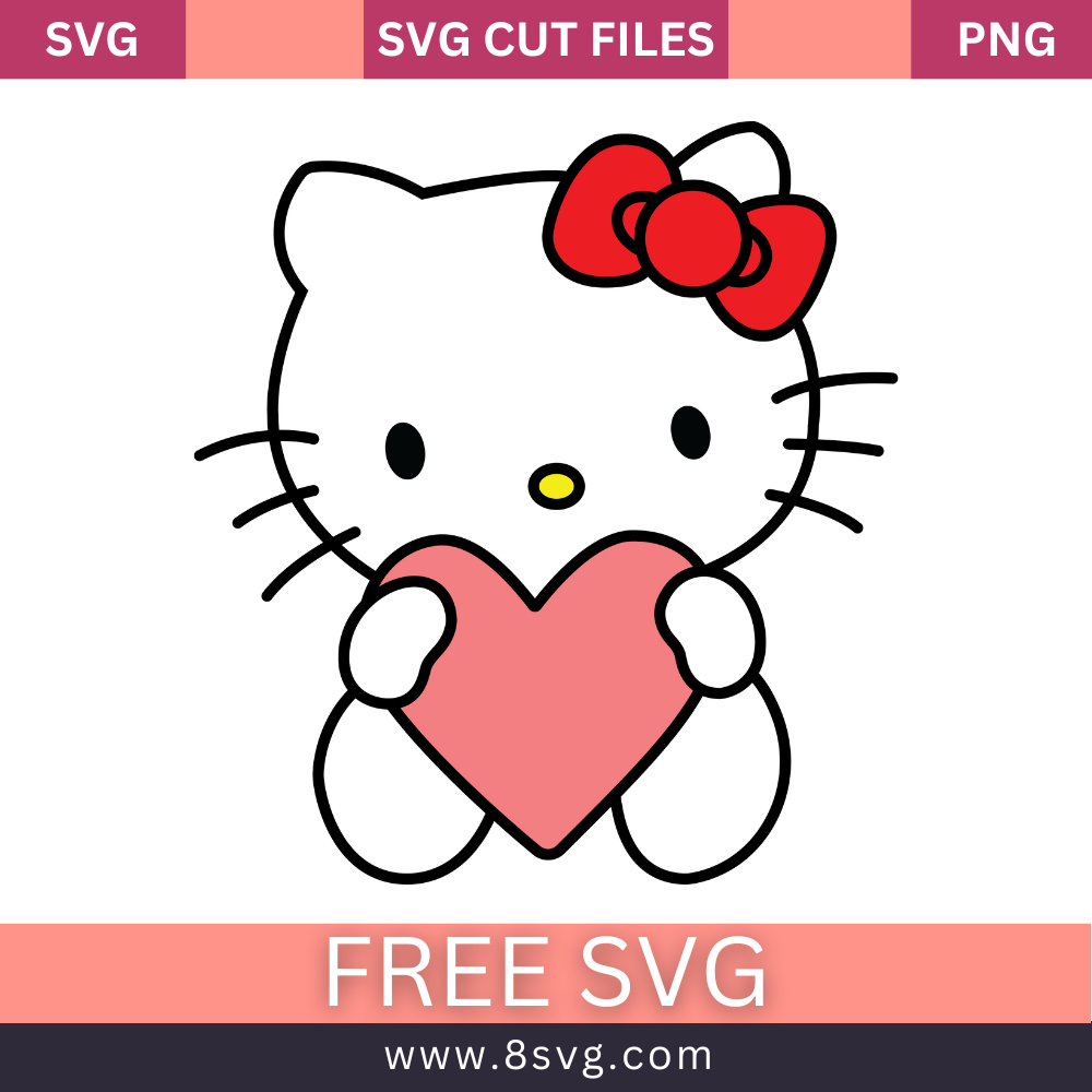 Hello Kitty Svg Free Cut File For Cricut – 8SVG