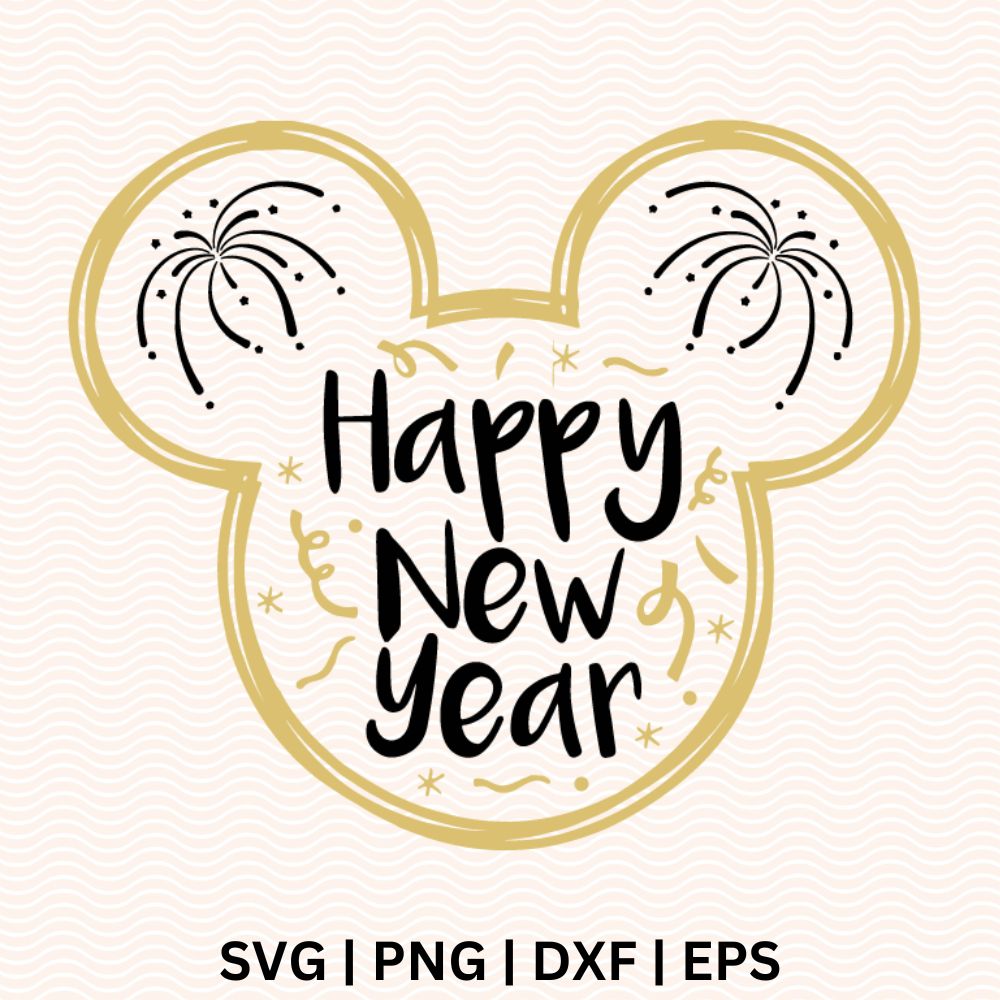 Mickey Disney New Year SVG Free File for Cricut