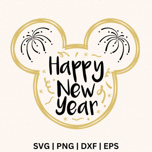 Mickey Disney New Year SVG Free File for Cricut