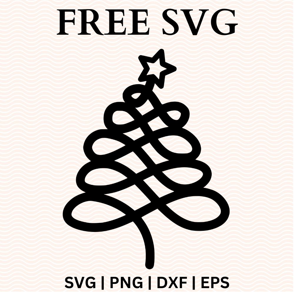 Swirly Christmas Tree SVG Free file for Cricut & Silhouette