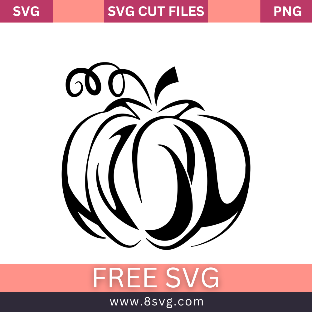 Pumpkin Outline Halloween SVG Free Cut File- 8SVG
