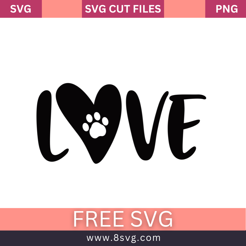 Dog love SVG Free And Png Download