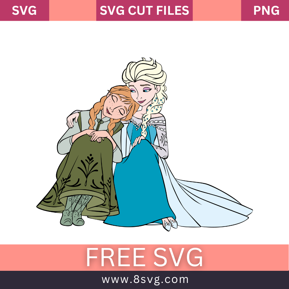 Disney Princess Elsa & Anna layered Frozen Svg Free Cut File For Cricut- 8SVG