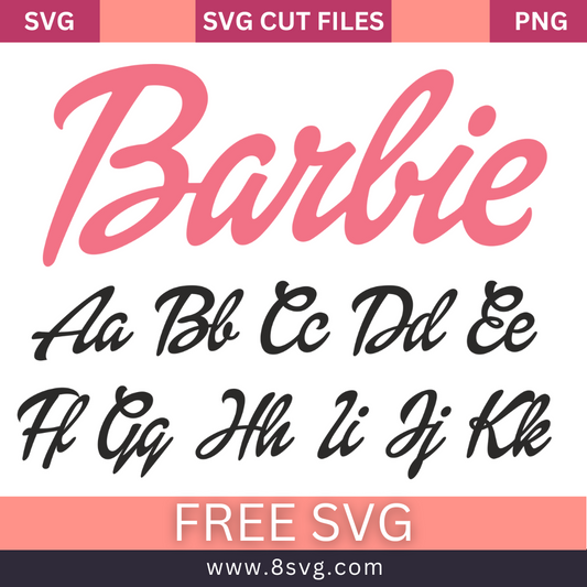 Barbie Font SVG Free Download for Cricut- 8SVG