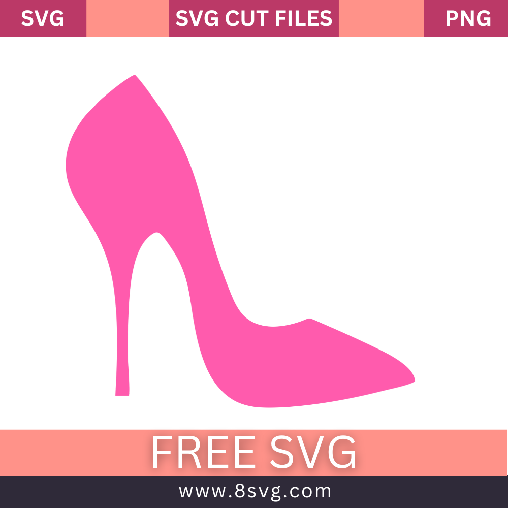 Barbie Shoes SVG Free Cut File for Silhouette and Cricut- 8SVG