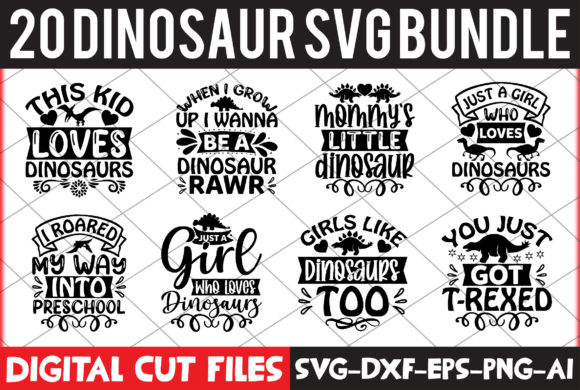 +25 dinosaur svg bundle- 8SVG