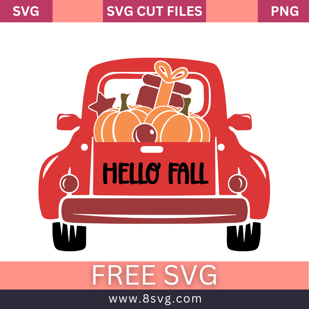 Fall Truck Svg Free Cut File For Cricut- 8SVG
