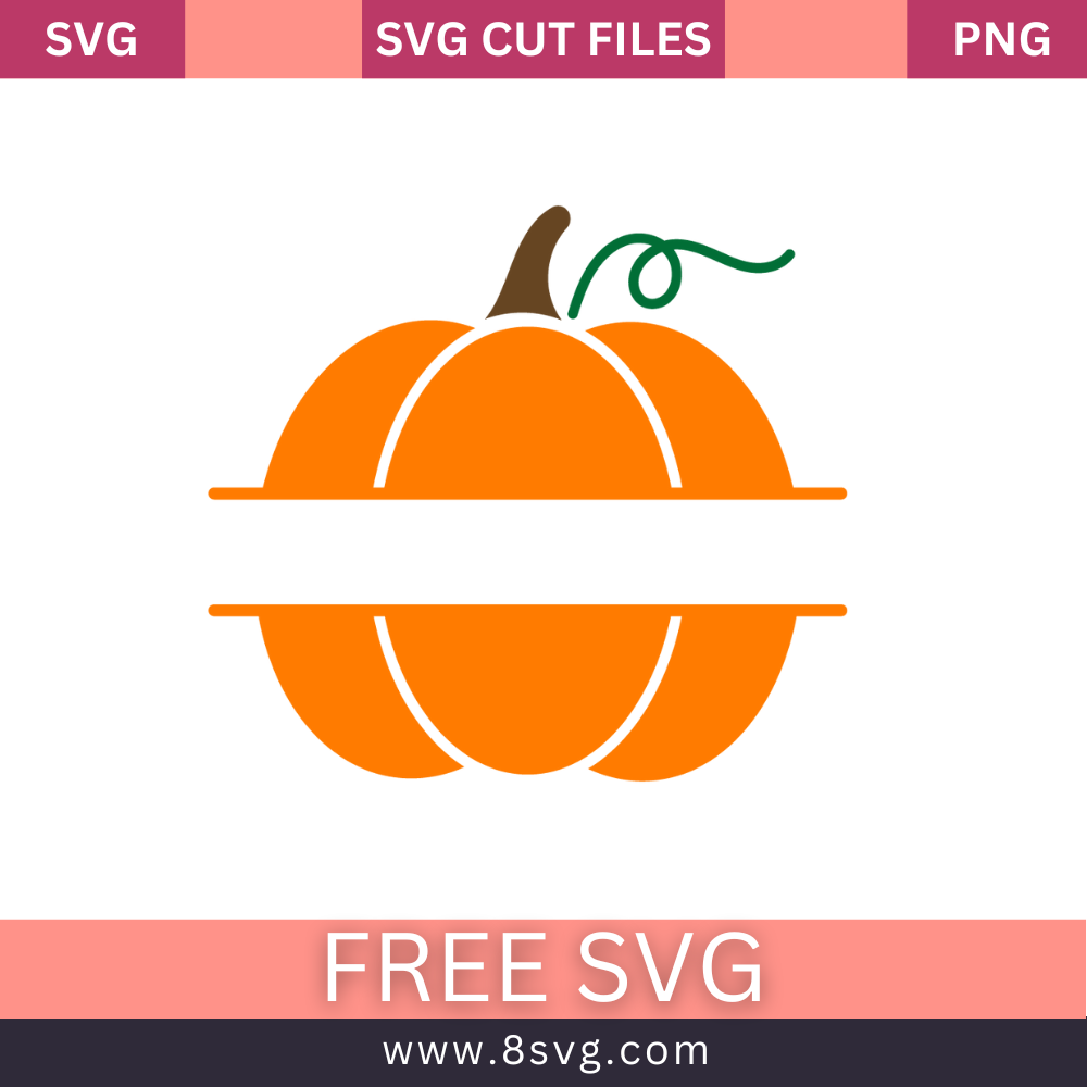 Pumpkin Monogram Svg Free Cut File For Cricut Fall- 8SVG
