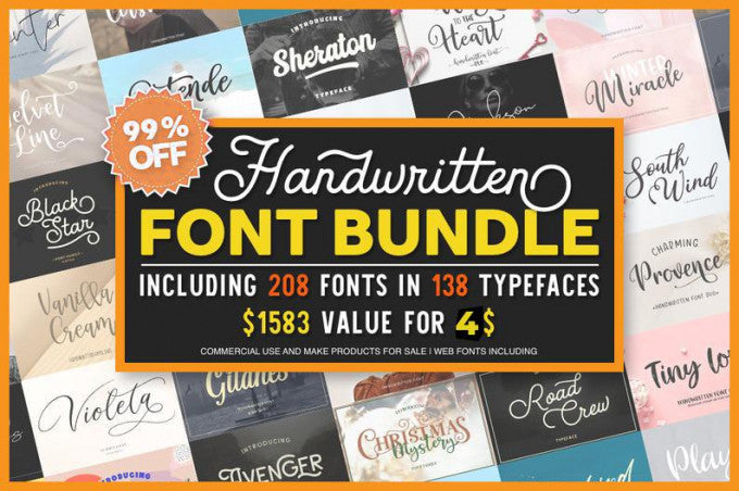 2800+ Fonts bundle Handwritten font- 8SVG