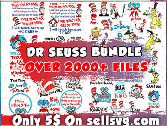 Dr Seuss Bundle Svg Cut Files For Cricut- 8SVG
