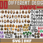 Earring SVG bundle preview with 500 teardrop and leaf earring designs including sports balls, crosses and ribbons